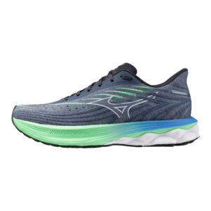 Zapatilla Masculina Running Wave Skyrise 6  Mizuno J1Gc2509 - Vintage Indigo/White/Neo Mint