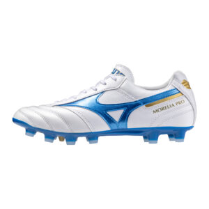 ZAPATO DE FÚTBOL UNISEX MORELIA II PRO MIZUNO P1GA2413 - White/Laser Blue/Gold