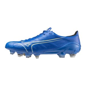 ZAPATO DE FÚTBOL UNISEX  MIZUNO ALPHA JAPAN MIXTO P1GC2460 - Laser Blue/White/Gold